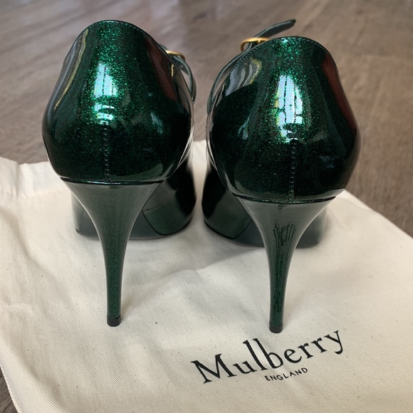 Mulberry, Emerald, glitter heels
